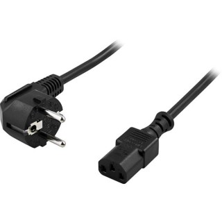 Cable DELTACO CEE 7/7 to straight IEC 60320 C13, max 250V / 10A, 2m, black / DEL-109