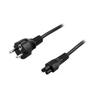 DELTACO cable CEE 7/7  IEC 60320 C5 , max 250V / 2.5A, 0.2m, black DEL-109C-20