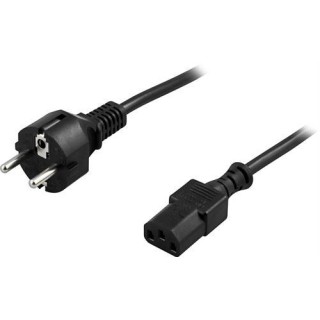 DELTACO grounded device cable CEE 7/7 -  IEC 60320 C13 , max 250V / 10A, 5m black / DEL-111M