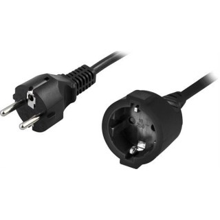 DELTACO grounded extension cable straight CEE 7/7 to straight CEE 7/4 (Schuko), 10m , black  DEL-112U