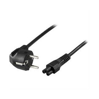 DELTACO grounded cable CEE 7/7 to IEC 60320 C5 , max 250V / 2.5A, 0.2m, black DEL-109CA-20