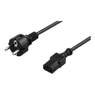 DELTACO grounded power cable, CEE 7/7 to IEC 60320 C13, 10m, black  DEL-111N