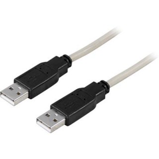 Кабель DELTACO USB 2.0 "A-A", 2.0м, белый-черный / USB2-8