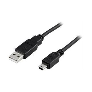 Cable DELTACO USB 2.0 "A-mini B", 1.0m, black / USB-24S