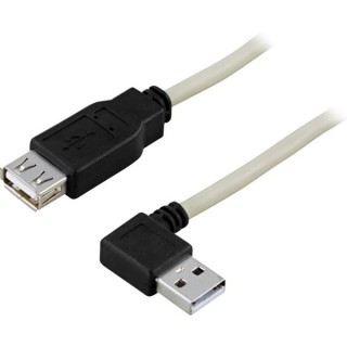 Кабель DELTACO USB 2.0 удлинитель, угловой 0.2м, / USB2-102A