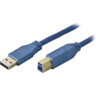 Kabelis DELTACO USB 3.0 "A-B", 2.0m, mėlynas / USB3-120-K