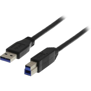 Cable DELTACO USB 3.0, Type A ha - Type B ha, 2m, black / USB3-120S
