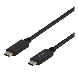 Cable DELTACO USB-C - USB-C, 5Gbit/s, 5A, 1M, black / USBC-1501M