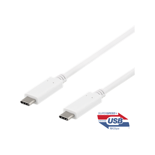 DELTACO USB-C to USB-C cable, 1m, 10Gbps, 100W 5A, USB 3.1 Gen 2, E-Ma USBC-1407