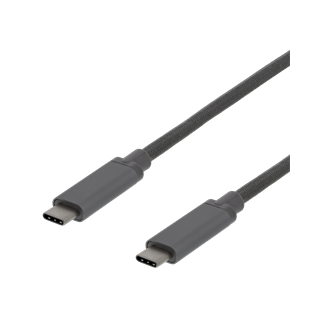 DELTACO USB-C to USB-C cable, 1m, 60W USB PD, 10Gbps, gray / USBC-1362