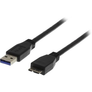 DELTACO USB 3.0 cable, Type A male - Type Micro B male, 0.5m, black USB3-005S