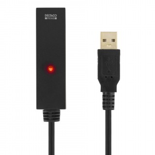 DELTACO PRIME USB pratęsimo laidas, aktyvus, USB 2.0, 7m, juodas USB2-EX7M