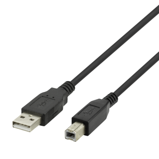 USB-B 2.0 cable DELTACO suitable for printers, 3m black / USB-230S-K / R00140006
