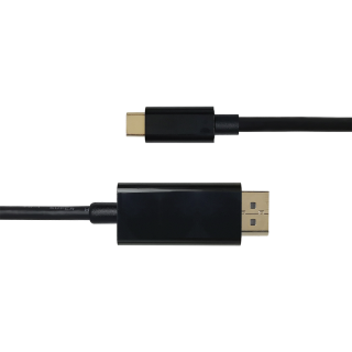 USB-C - DisplayPort cable DELTACO 4K UHD, gold plated, 0.5m, black / USBC-DP050-K / 00140011