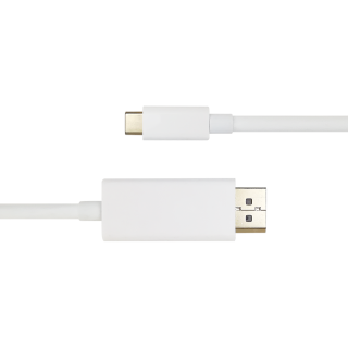 USB-C - DisplayPort cable DELTACO 4K UHD, gold plated, 1m, white / USBC-DP101-K / 00140013
