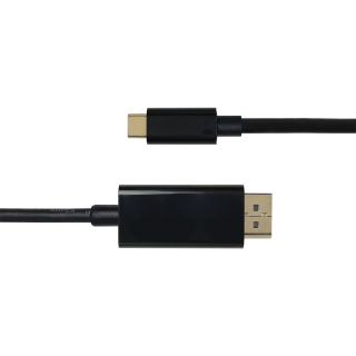 USB-C - DisplayPort cable DELTACO 4K UHD, gold plated, 2m, black / USBC-DP200-K / R00140015