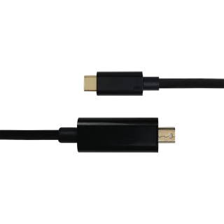 USB-C - miniDisplayPort cable DELTACO 4K UHD, gold plated, 2m, black / USBC-DP202-K / 00140017