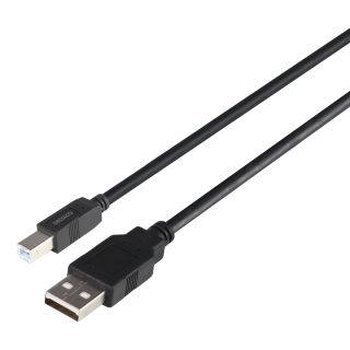 USB 2.0 cable DELTACO USB-A male - USB-B male, LSZH, 1m, black / USB-210S-LSZH