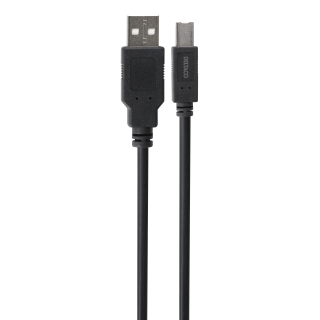 USB 2.0 cable DELTACO USB-A male - USB-B male, LSZH, 3m, black / USB-230S-LSZH
