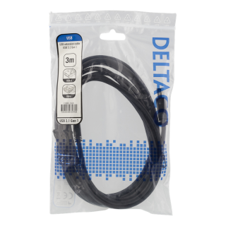 USB 3.1 Gen1 Extension cable DELTACO, USB-A male to USB-A female,3m / USB3-243 