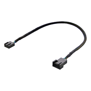 Extension cable DELTACO for 4-pin PWM fans 0.3m, black / SSI-64