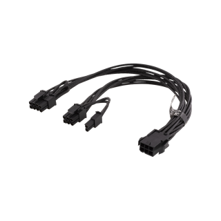 PCIe power cable, 6-pin to 2x 8-pin, 0.3m, DELTACO black / SSI-63
