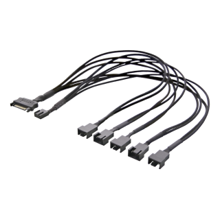 Splitter DELTACO for PWM fans, 4-pin to 5x4-pin female, SATA / SSI-69