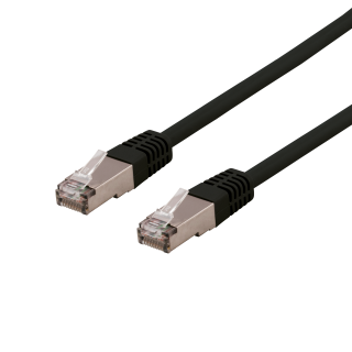 Cable DELTACO S/FTP Cat6 patch, LSZH, 0,5m, 250MHz, black / SFTP-60SH