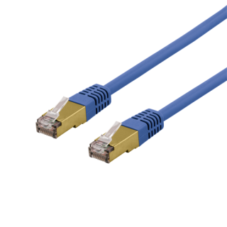 DELTACO S / FTP Cat6a patch cable, 2m, 500MHz, Delta-certified, LSZH, blue SFTP-62BAH