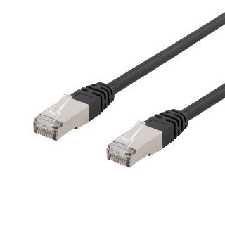 Patch kabelis DELTACO S/FTP Cat6, 1m, 250MHz, UV atsparus, juodas / SFTP-61UV