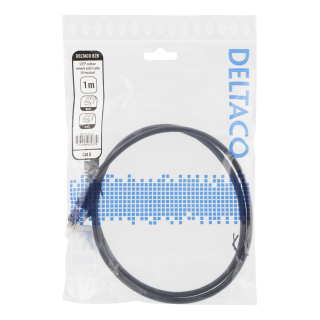Patch kabelis DELTACO S/FTP Cat6, 1m, 250MHz, UV atsparus, juodas / SFTP-61UV