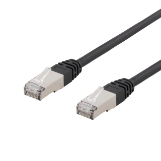 Patch cable DELTACO S/FTP, Cat6, 2m, 250MHz, UV resistant, black / SFTP-62UV