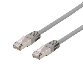 Patch cable DELTACO U/FTP Cat6a 1m, 500MHz, Delta-certified, LSZH, grey / STP-61AU