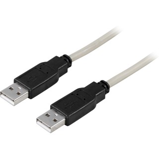 Cable DELTACO USB 2.0, Type A ha - Type A ha, 5m / USB2-10