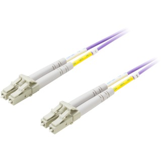 Оптоволоконный кабель DELTACO, LC - LC, 50/125, OM4, дуплексный, многомодовый, 1 м