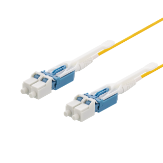 Fiber cable DELTACO LC - LC, duplex, singlemode, push/pull tab, APC, 9/125 0.5m / LCLC-0S-5-PPT