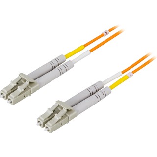 Fiber cable DELTACO OM1, LC - LC, duplex, UPC, 62,5/125, 2m, orange / LCLC-2M