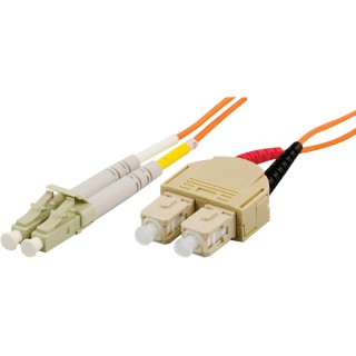 Fiber cable DELTACO OM1, LC - SC, duplex, UPC, 62,5/125, 0.5m, orange / LCSC-0M-5
