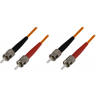 Оптоволоконный кабель DELTACO OM1, ST - ST, дуплексный, UPC, 62,5 / 125, 1м, оранжевый