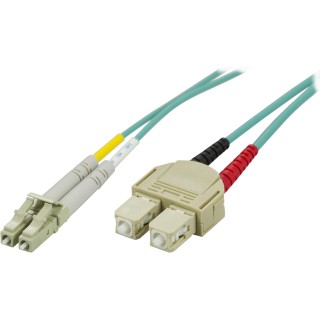 Fiber cable DELTACO OM3, LC - SC, duplex, UPC, 50/125, 3m, blue / LCSC-63