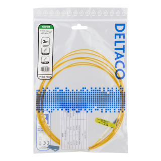 Fiber cable DELTACO OS2, LC - LC, simplex, singlemode, UPC, 9/125, 3m / LCLC-3S-SI