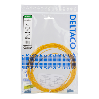 Fiber cable DELTACO OS2, LC - LC, simplex, singlemode, UPC, 9/125, 5m / LCLC-5S-SI