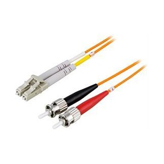 Fiber cable OM1, LC - ST, duplex, UPC, 62,5/125, 5m DELTACO orange / LCST-5M