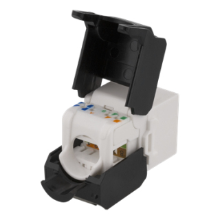 Cat6A Keystone socket, tool-free clip termination, plastic DELTACO white / MD-120