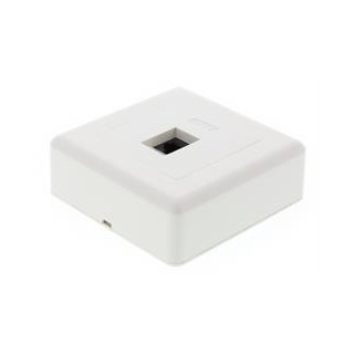 Wall socket, Surface UTP 1xRJ45, Cat6 DELTACO white / VR-33