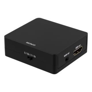 Adapter DELTACO HDMI to HDMI + SPDIF / 3.5mm, Ultra HD in 30Hz, 5.1 / 2.1 audio, black / HDMI-7038