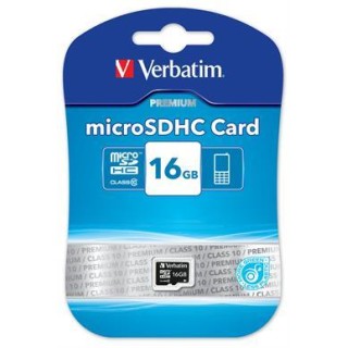 Verbatim memory card, microSDHC, 16GB , Micro Secure Digital High-Capacity, Class 10 / V44010