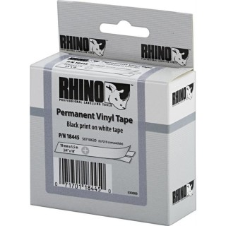 Tape DYMO Rhino 19mm x 5.5m, vinyl, black on white / S0718620 18445