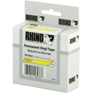 Tape DYMO Rhino 19mm x 5.5m, vinyl, black on yellow / S0718470 18433
