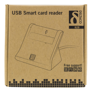 DELTACO UCR-156 Smart card reader, USB, black / UCR-156
